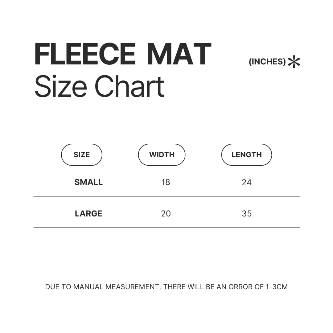 Fleece Mat Size Chart - Demon Slayer Merch