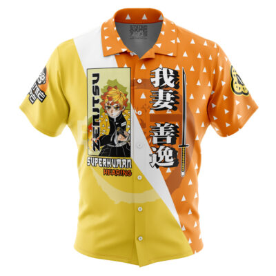 Agatsuma Zenitsu Demon Slayer Button Up Hawaiian Shirt