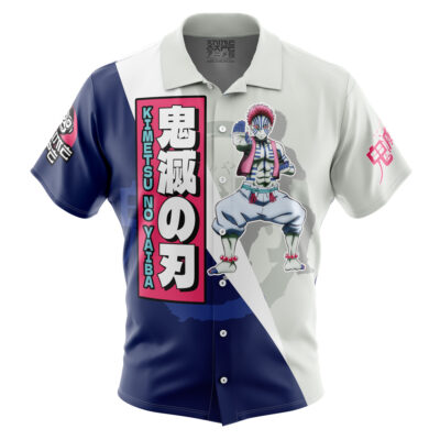 Akaza Demon Slayer Button Up Hawaiian Shirt