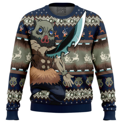 Inosuke Hashibira V2 Demon Slayer Ugly Christmas Sweater