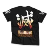 Kyojuro Rengoku Set Your Demon Slayer Streetwear T Shirt BACK WRINKLY - Demon Slayer Merch