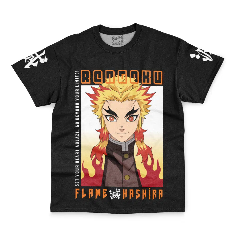 Kyojuro Rengoku Set Your Demon Slayer Streetwear T-Shirt - Image 4