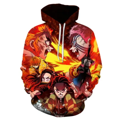 Demon Slayer Infinity Train Arc 3D Print Hoodie