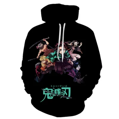 Demon Slayer Four Member Of Tanjiro Team 3D Hoodie