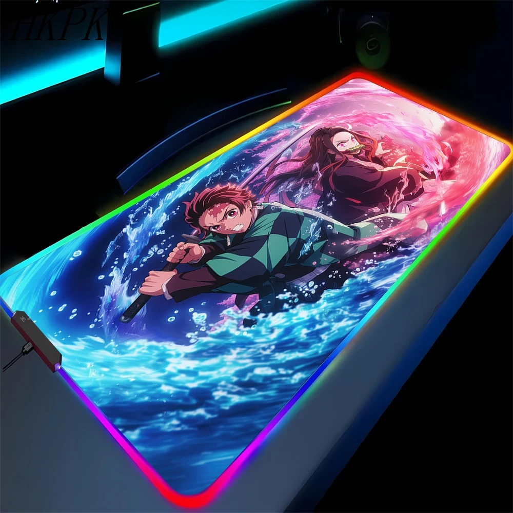 Demon Slayer Tanjiro Nezuko Rgb Led Mousepad