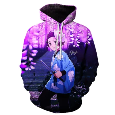 Demon Slayer Tanjiro Flower Moment 3D Print Hoodie