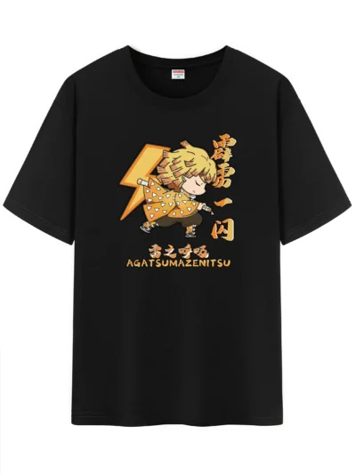 Demon Slayer Chibi Zenitsu Printing T-Shirt