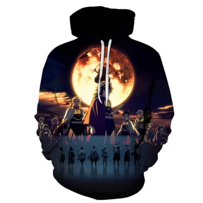 Demon Slayer Red Moon Moment 3D Print Hoodie
