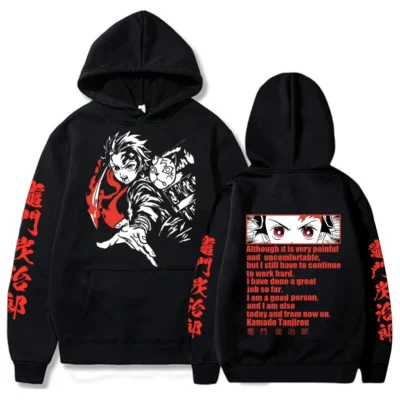 Demon Slayer Tanjiro Printed Plus Size Hoodie