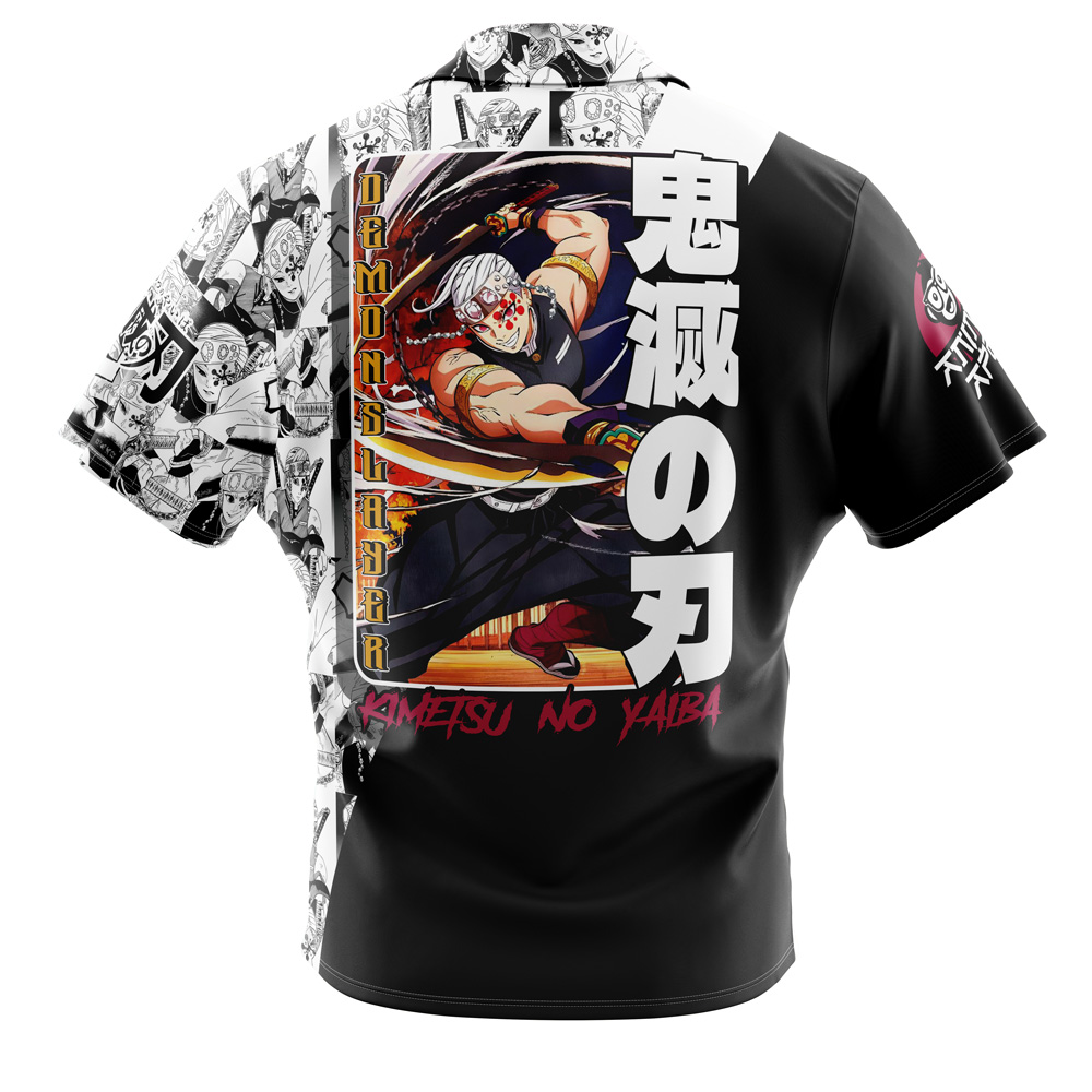 Uzui Tengen Manga Collage Demon Slayer Button Up Hawaiian Shirt - Image 2