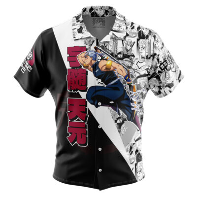 Uzui Tengen Manga Collage Demon Slayer Button Up Hawaiian Shirt