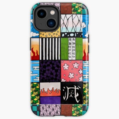 Demon Slayer Pattern Squares Iphone Case