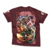 red Streetwear T Shirt Back wrinkly - Demon Slayer Merch