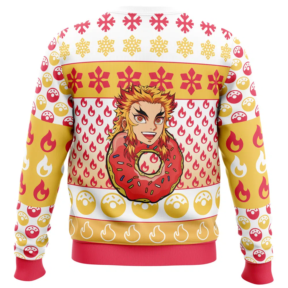 Christmas Rengoku Donut Demon Slayer Ugly Christmas Sweater - Image 2