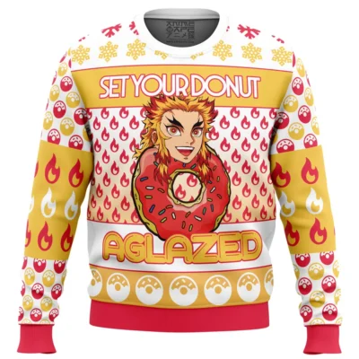 Christmas Rengoku Donut Demon Slayer Ugly Christmas Sweater
