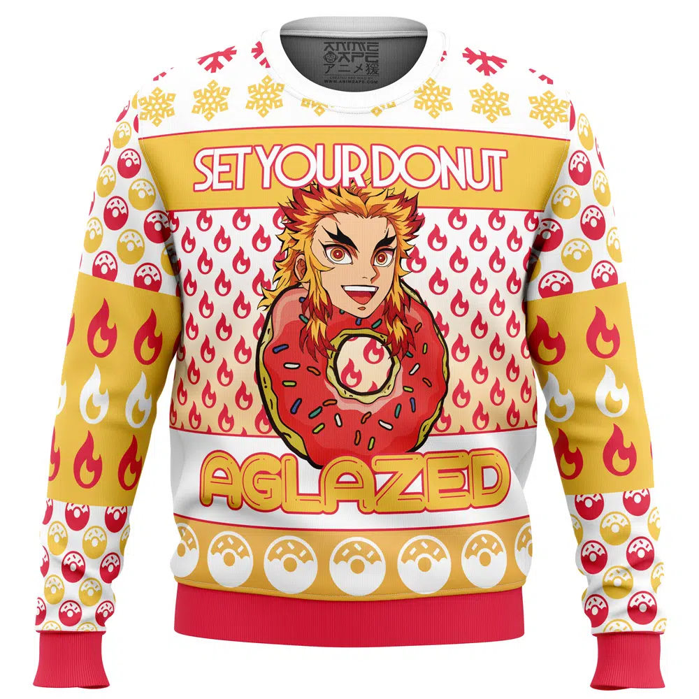 Christmas Rengoku Donut Demon Slayer Ugly Christmas Sweater