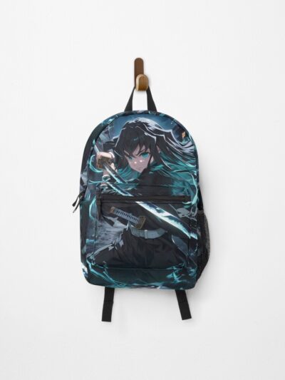 Muichiro Tokito Demon Slayer Katana Mist Blue Samurai Backpack