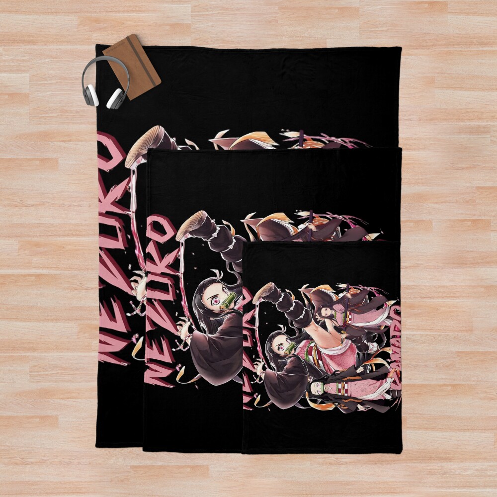 Nezuko Kamado Demon Slayer Throw Blanket - Image 3