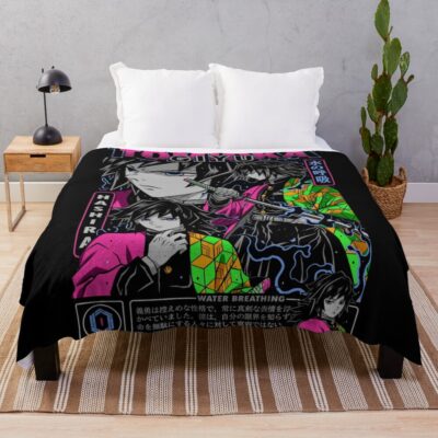 Water Demon Slayer Throw Blanket