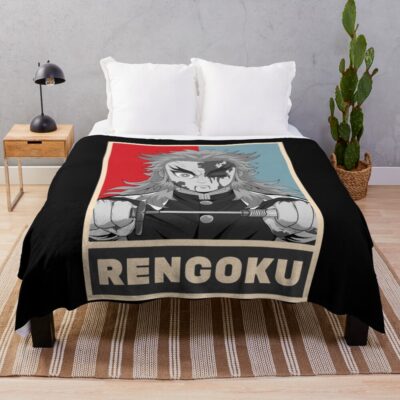 Demon Slayer Kyojuro Rengoku Throw Blanket
