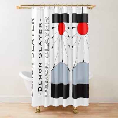 Demon Slayer Hanafuda Earring In Pair Fan Art Shower Curtain